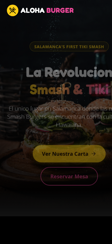 Vista m?vil de la web Aloha Burger