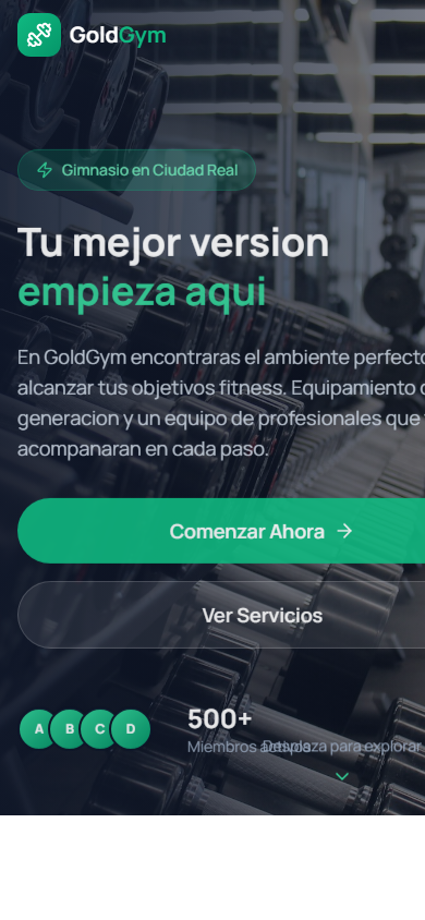 Vista m?vil de la landing GoldGym